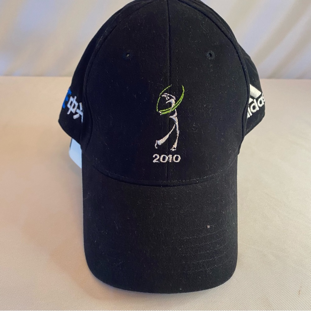 NWT Adidas, black baseball hat, golf 2010 branded ZTE